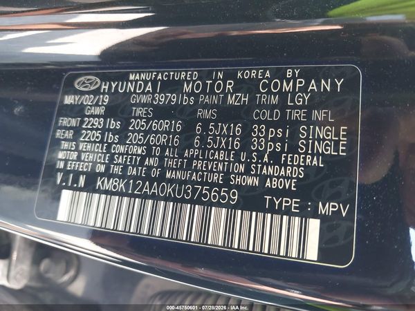 2019 HYUNDAI KONA SE