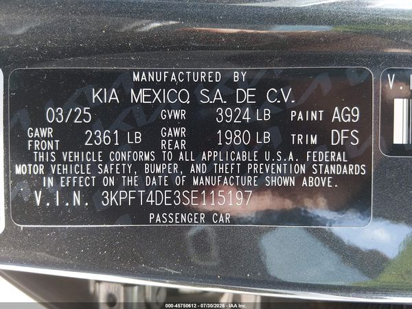 2025 KIA K4 LXS