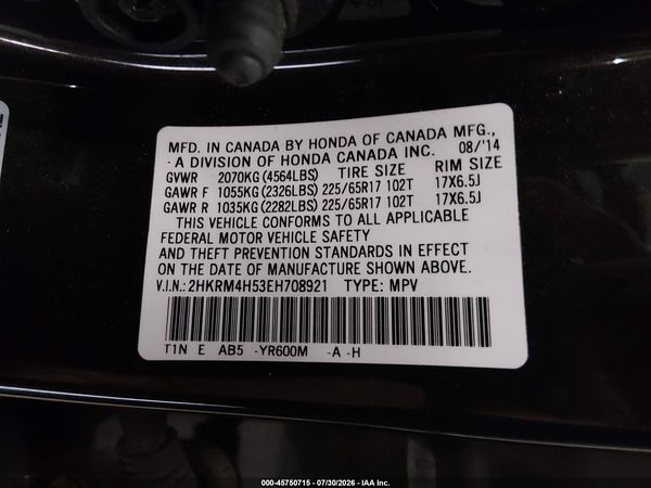 2014 HONDA CR-V EX