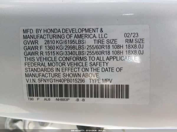 2023 HONDA PILOT AWD EX-L 8 PASSENGER