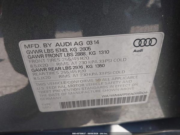 2014 AUDI Q5 3.0 TDI PREMIUM PLUS