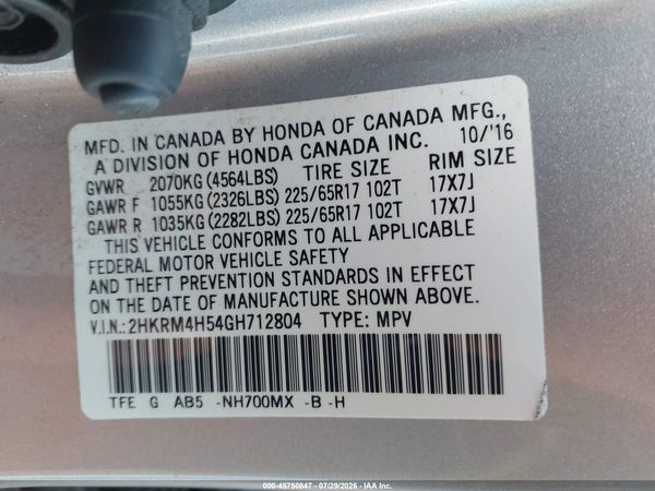 2016 HONDA CR-V EX