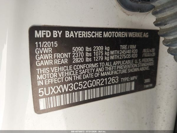 2016 BMW X4 XDRIVE28I