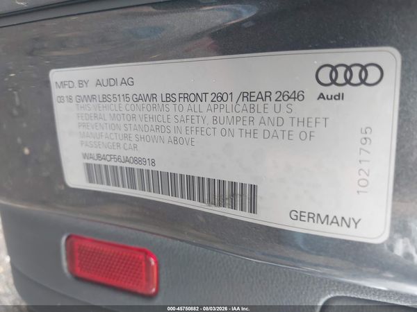 2018 AUDI S5 3.0T PREMIUM PLUS