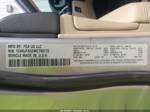 2021 JEEP GRAND CHEROKEE LAREDO E 4X4