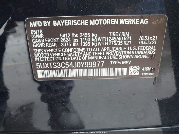 2018 BMW X3 M40I