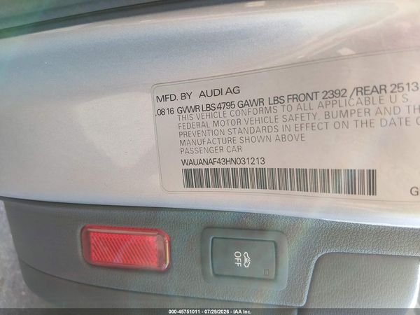 2017 AUDI A4 PREMIUM
