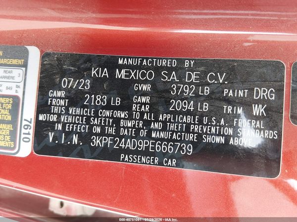 2023 KIA FORTE LXS