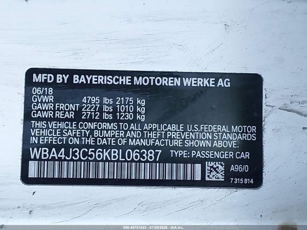 2019 BMW 430I GRAN COUPE XDRIVE
