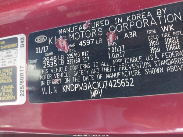 2018 KIA SPORTAGE LX