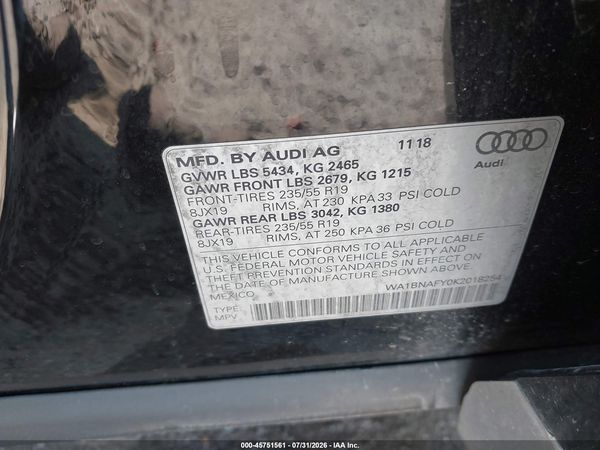 2019 AUDI Q5 45 PREMIUM