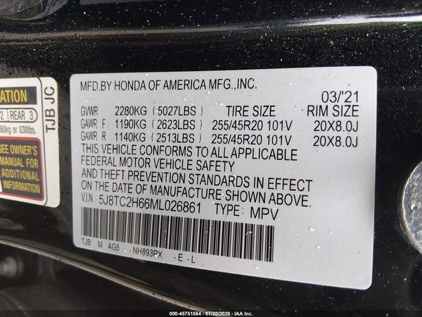 2021 ACURA RDX A-SPEC PACKAGE
