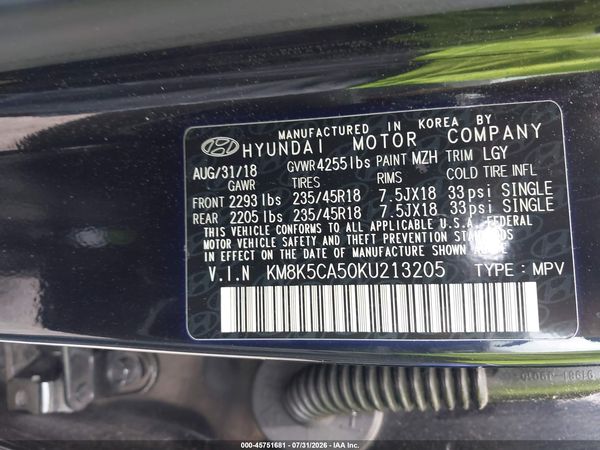 2019 HYUNDAI KONA ULTIMATE