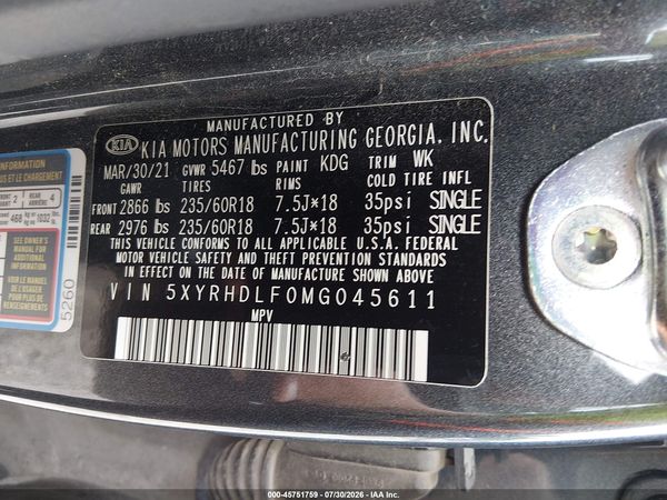 2021 KIA SORENTO EX