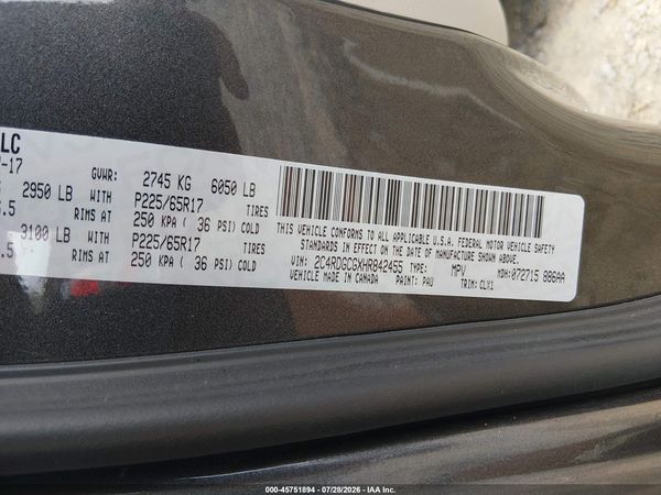 2017 DODGE GRAND CARAVAN SXT