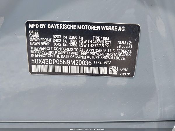 2022 BMW X3 SDRIVE30I