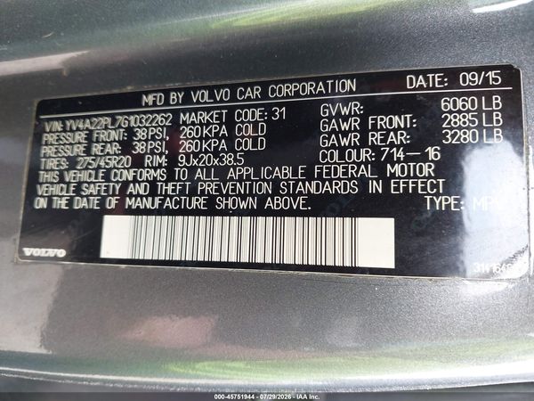 2016 VOLVO XC90 T6 INSCRIPTION