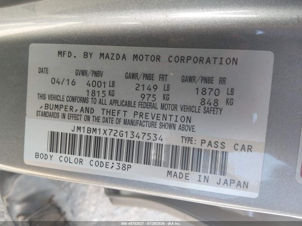 2016 MAZDA MAZDA3 I GRAND TOURING
