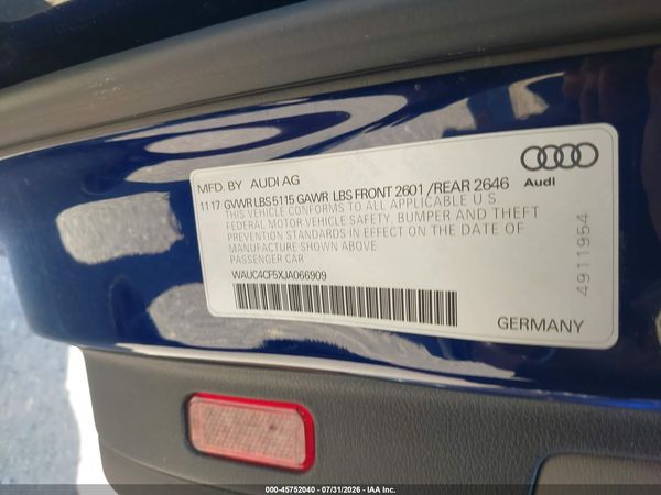 2018 AUDI S5 3.0T PREMIUM PLUS — I9
