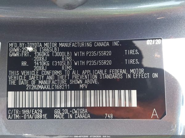 2020 LEXUS RX 350 350 Premium