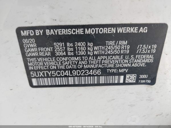 2020 BMW X3 XDRIVE30I