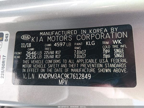 2019 KIA SPORTAGE LX