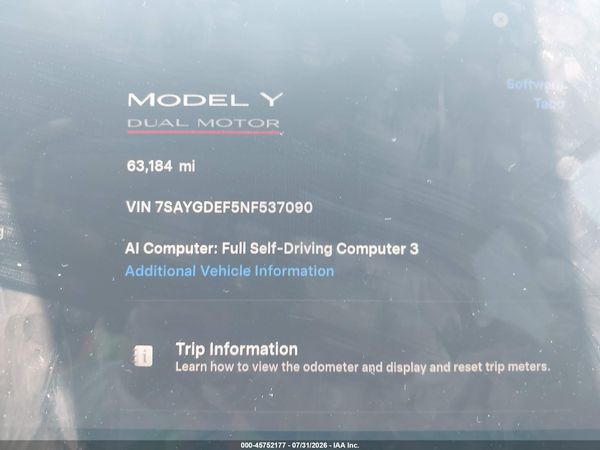 2022 TESLA MODEL Y