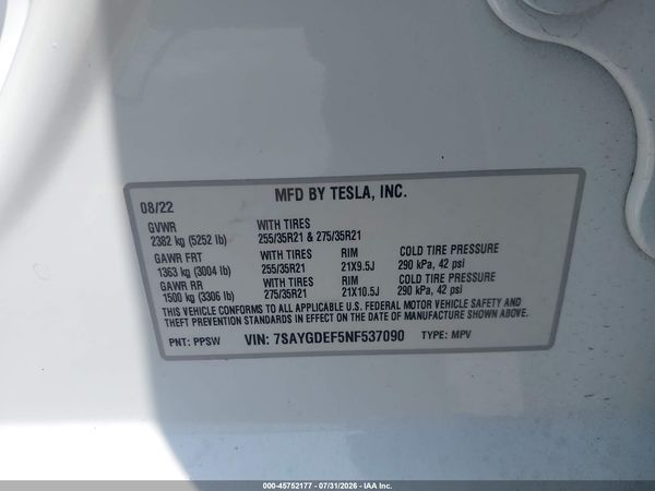 2022 TESLA MODEL Y