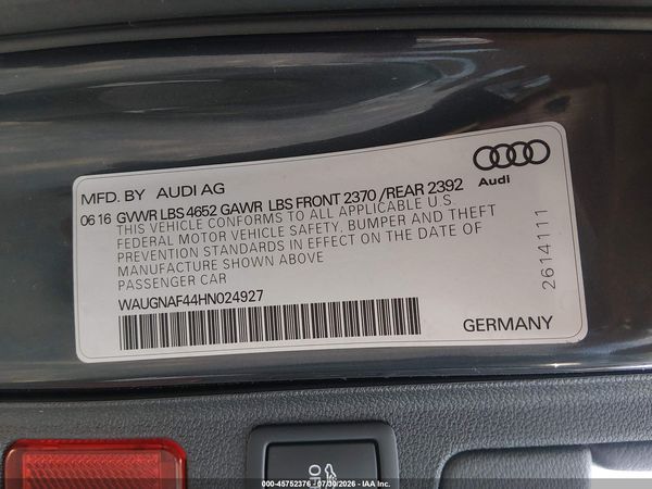 2017 AUDI A4 PREMIUM