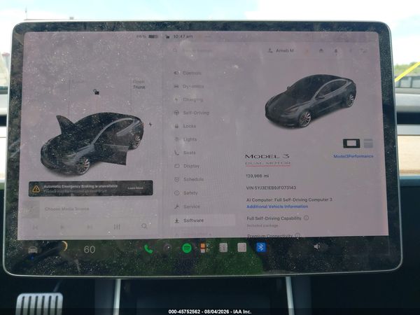 2018 TESLA MODEL 3 LONG RANGE/PERFORMANCE