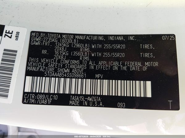 2025 TOYOTA GRAND HIGHLANDER LIMITED