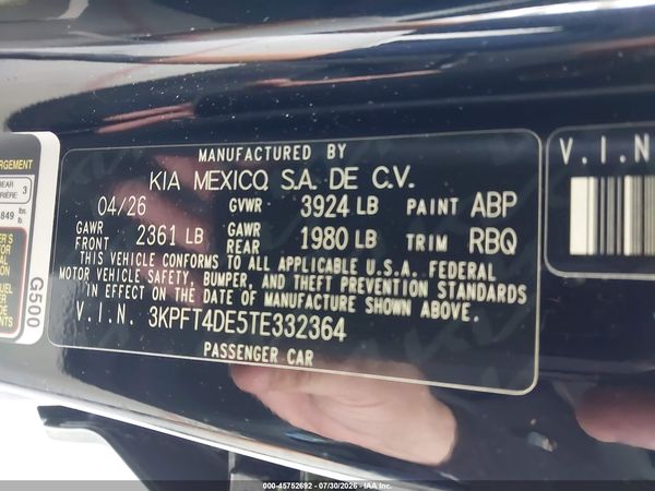 2026 KIA K4 LXS