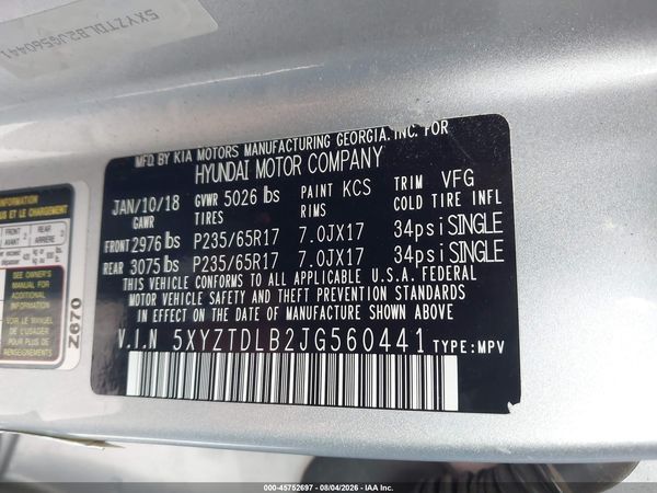 2018 HYUNDAI SANTA FE SPORT 2.4L