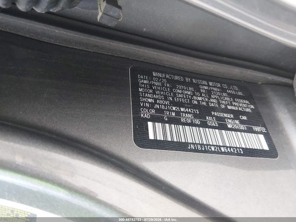2020 NISSAN ROGUE SPORT SV AWD XTRONIC CVT — I9