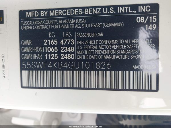 2016 MERCEDES-BENZ C 300 4MATIC