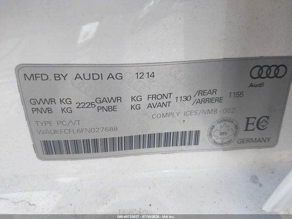 2015 AUDI A4 2.0T PREMIUM