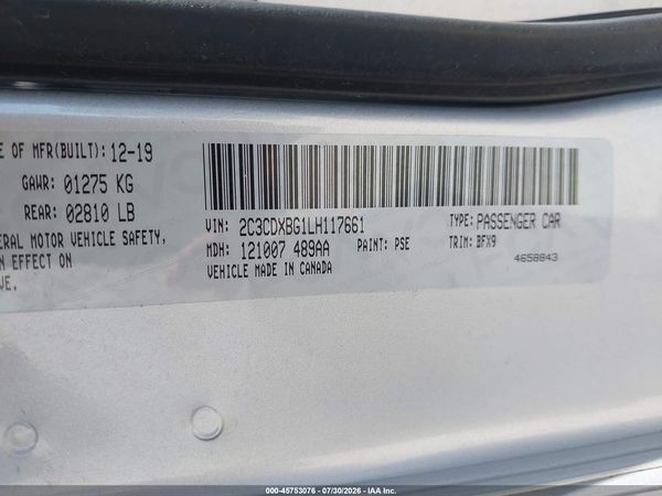 2020 DODGE CHARGER SXT RWD