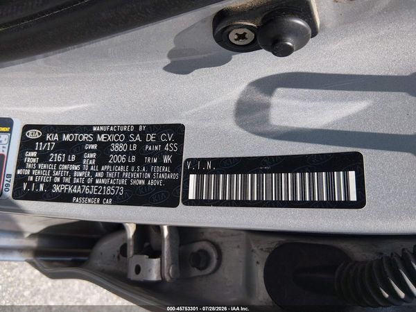 2018 KIA FORTE LX