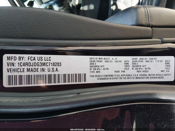 2021 DODGE DURANGO GT AWD