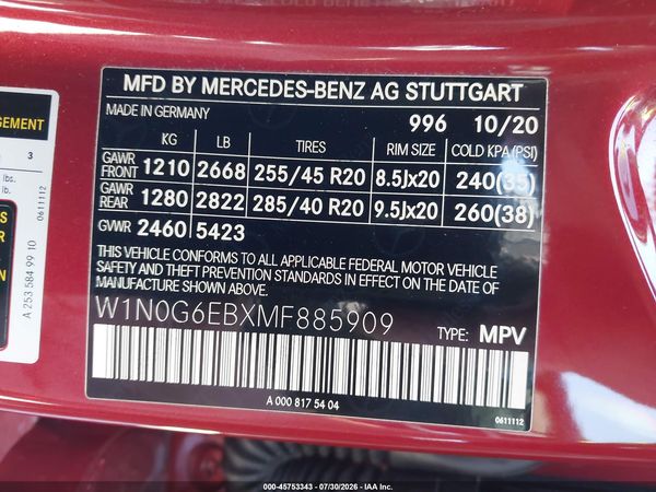 2021 MERCEDES-BENZ AMG GLC 43 4MATIC