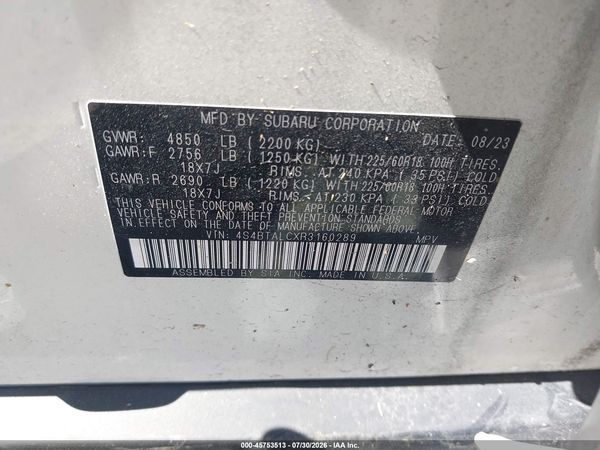 2024 SUBARU OUTBACK ONYX EDITION — I9