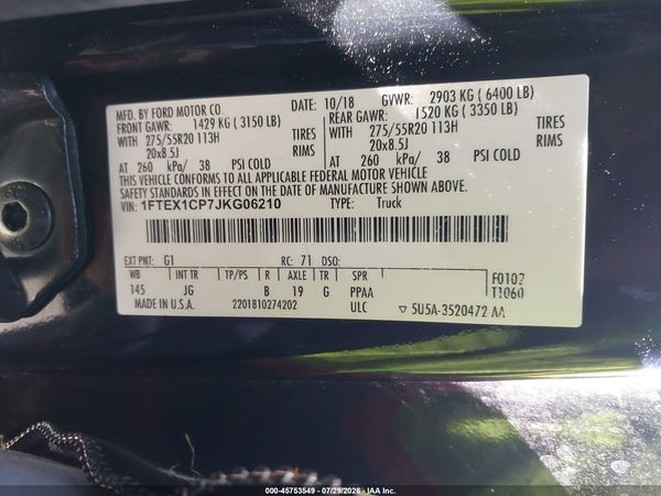 2018 FORD F-150 XL