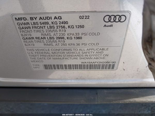 2022 AUDI Q5 SPORTBACK
