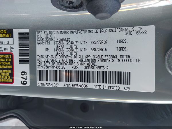 2022 TOYOTA TACOMA TRD OFF ROAD