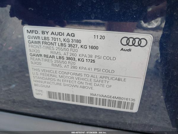 2021 AUDI E-TRON PRESTIGE QUATTRO