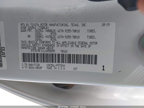 2020 TOYOTA TUNDRA SR5