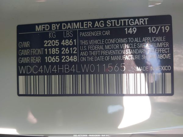 2020 MERCEDES-BENZ GLB 250 4MATIC