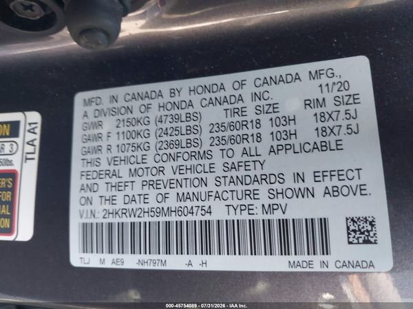 2021 HONDA CR-V AWD EX