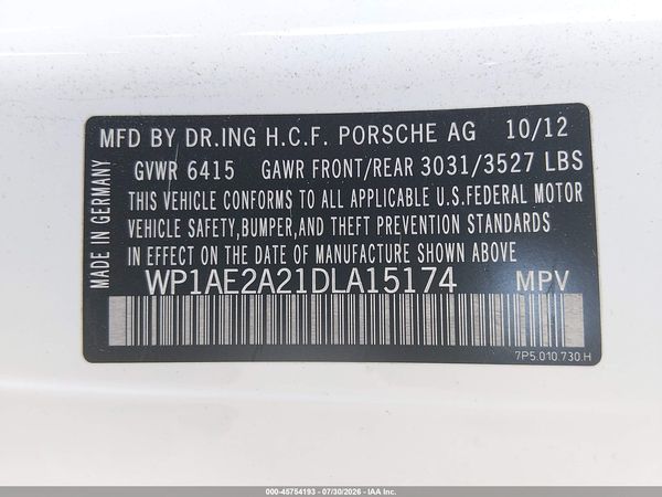 2013 PORSCHE CAYENNE HYBRID S