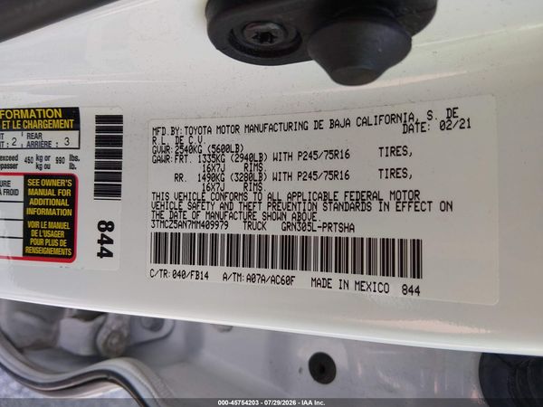 2021 TOYOTA TACOMA SR V6